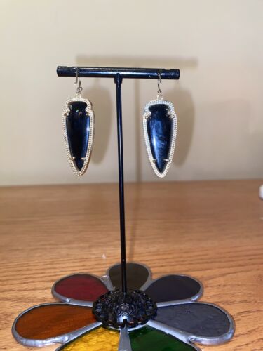 Kendra Scott Skylar Ohrringe in seltenen schwarz/blau unerlösenden goldfarbenen Ohrringen - Bild 3 von 8