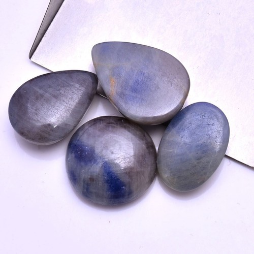 4 Natural Sapphire Untreated Huge Size 19mm-24mm Cabochon Loose Gemstones Lot - Picture 3 of 4
