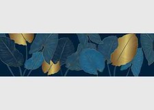 Botanical wall border self-adhesive wallpaper blue Midnight Nature leaves