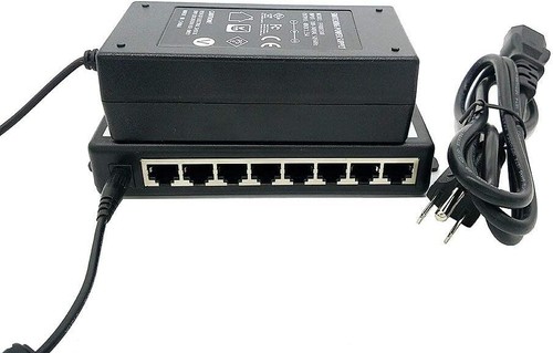 8-Port Passive Power Over Ethernet PoE+ Injector Adapter with 48V 65W Power Supp - Picture 2 of 5