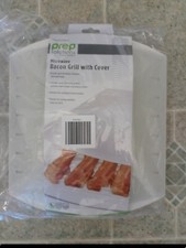 Microwave Bacon Rack with Lid Hot Dog Sausage Grill Pan Tray Cooker Cookware USA