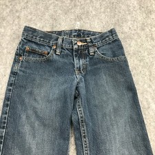 Lee Jeans Youth Boys Size 10R Straight Leg Denim Stretch Pull Tab Waistband Blue