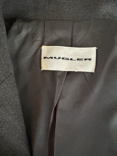 1990s Thierry Mugler Gray Wool Blend Snap Pencil Skirt Suit Size 40 - Picture 8 of 11