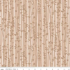 100% Cotton Quilt DIY Crafts Fabric by the Half Yard (18") - Vines - Tan