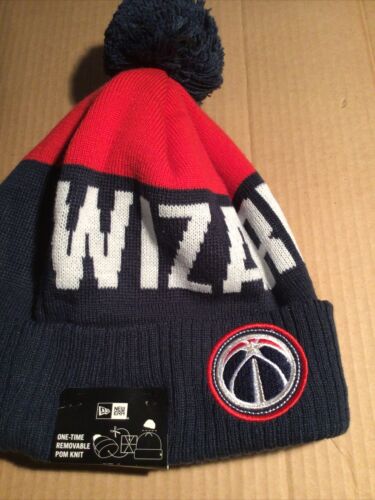 Washington Wizards New Era NBA Basketball Pom Knit Patch Beanie Hat Cap OSFM NWT - Picture 12 of 12