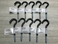 10 PC Black Vinyl Coated All Purpose Hook