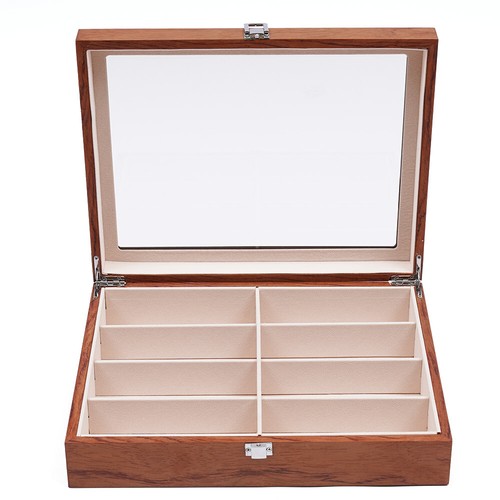 8 slot occhiali da vista occhiali da sole custodia in legno espositore scatola organizer - Foto 3 di 11