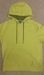 Mens-Small-Reebok-Hoodie-Yellow-Sweatshirt-Fleece-Comfort