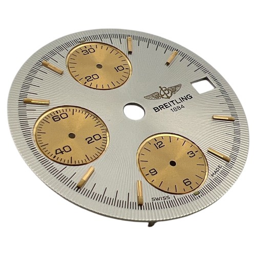 Original Breitling 1884 Chronomat 38 mm esfera rayos de sol plata y oro 81950 - Imagen 2 de 4