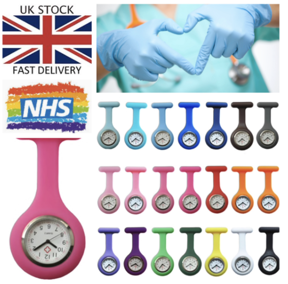 Silicone NURSE WATCH Hospital GP Medical Doctor Vet Fob Watch Uniform (R) UK Silicone NURSE WATCH Hospital GP Medical Doctor Vet Fob Watch Uniform (R) UK
