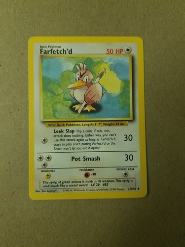 Farfetch'd - 27/102 - Vintage WOTC - Pokemon Karte - Base Set - NM - Bild 1 von 2