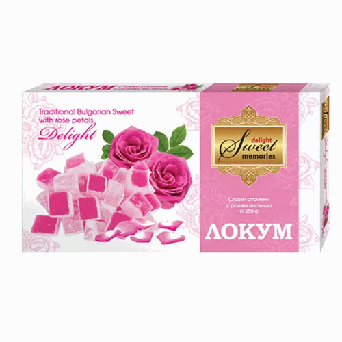 Lokum Delight Feinkost mit Rosenblättern Sweet Memories 250g, Bulgarien