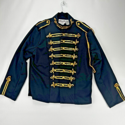 Charades Michael Jackson Sz L Jacket Black & Gold Braid Military Style Costume