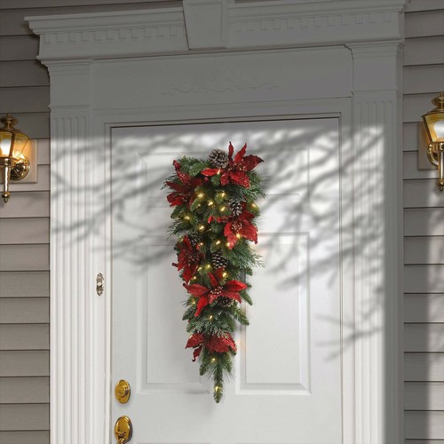 Cordless Prelit Stairs Decoration Lights Up Christmas Decoration LED Wreath NEW - Picture 3 of 14