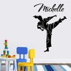 Custom Name Martial Karate Taekwondo Wall Decal Girl Room Personalize Boxing Jud