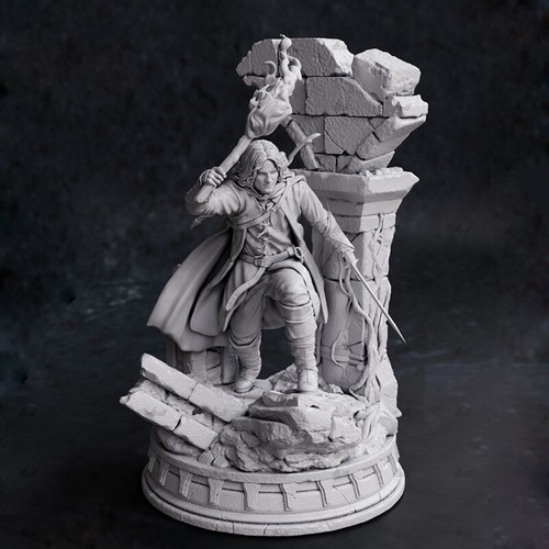 Aragorn 1/10 25cm 3D Print Figure Model Kit Unpainted Unassembled Garage Kit - Picture 5 of 5