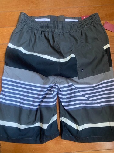 Baúles para hombre Merona a rayas de tres bolsillos para nadar a la rodilla talla S gris ferrocarril nuevo con etiquetas - Imagen 4 de 5