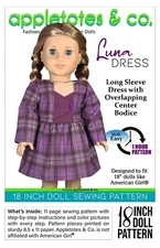 American Girl Doll Pattern | Luna Dress 18 Doll Sewing Pattern