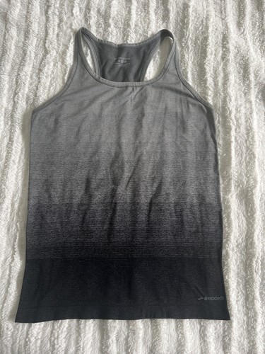 Brooks Women’s Black,gray, Sz L Running Gym Workout Athletic Tank Razorback