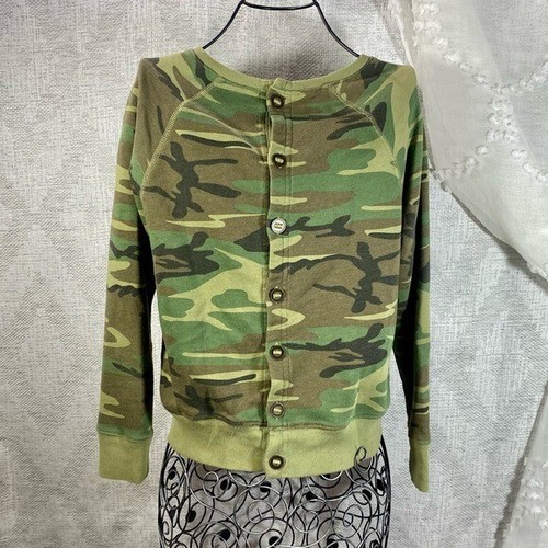 Polo Ralph Lauren camo button back graphic print logo sweater size L - Picture 4 of 8
