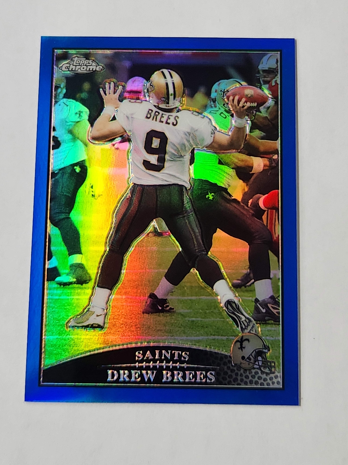 2009 Topps Chrome Drew Brees Blue Refractor