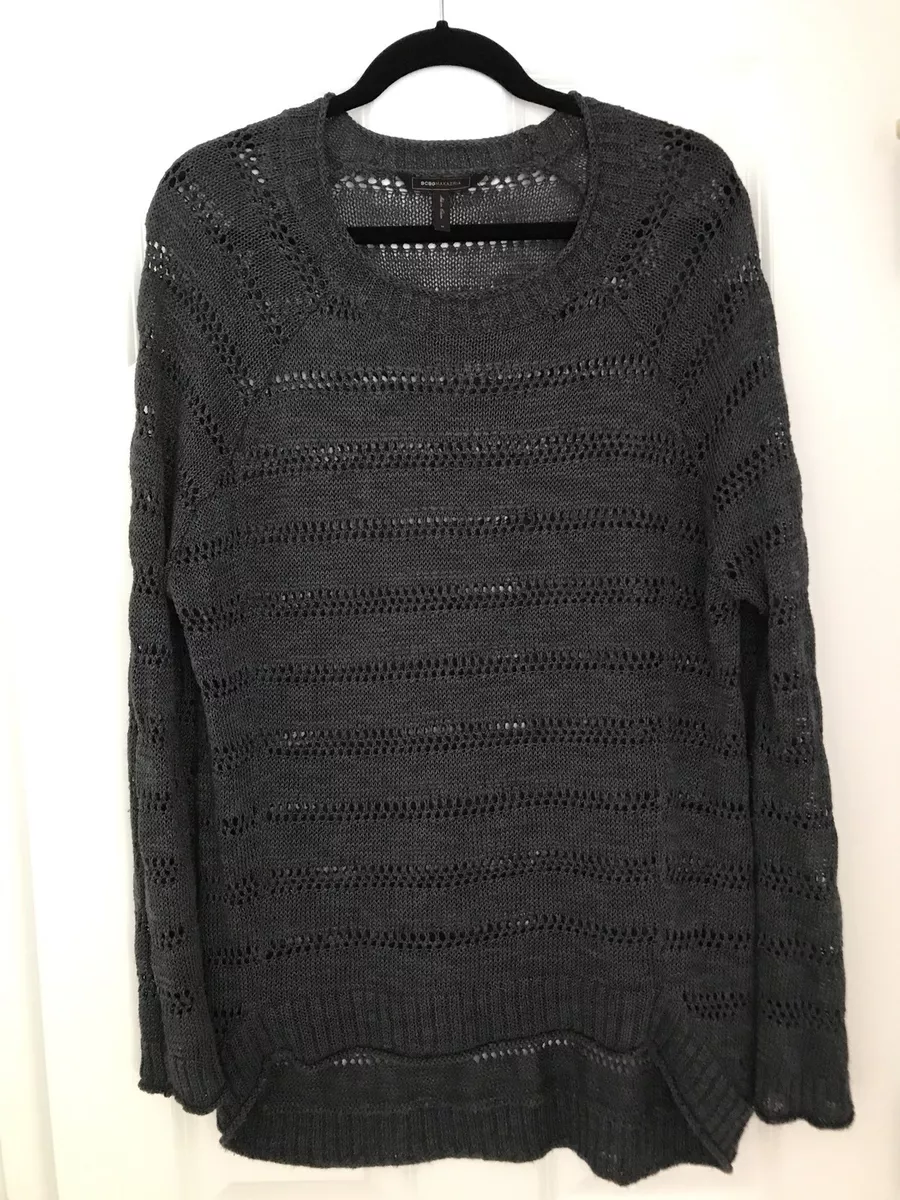Bcbg fringe top trimmed sweater
