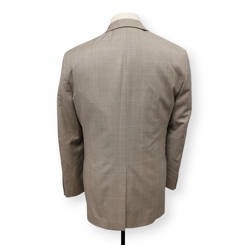 HART SCHAFFNER MARX mens tan brown windowpane sport coat suit jacket blazer 40 R - Picture 4 of 15