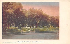 Fargo ND~Tiny Rowboat by Platform~Island Park @ Sunup~ Art Nouveau Backside 1905