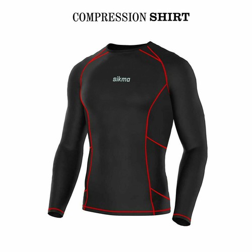Mens Compression Armour Base Layer Top Long Sleeve Thermal Gym Sports Shirt - Picture 9 of 17
