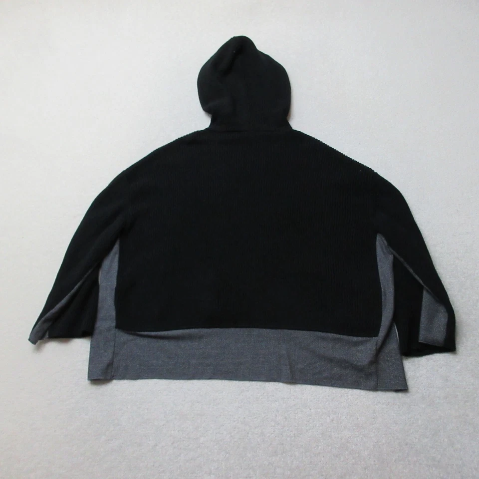 Sudadera con Capucha Zara Tejida Para Mujer Pequeña Negra Pullover Bolsillos Gran Tamaño Informal Algodón Foto 2 de 4