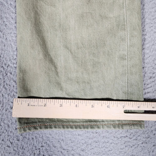 Levis 501xx Jeans 36x36 (36x33) Mens Button Fly Olive Green Straight Leg Denim - Picture 19 of 19