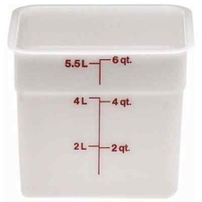 Cambro 6SFSP148 Square Storage Container White 6qt