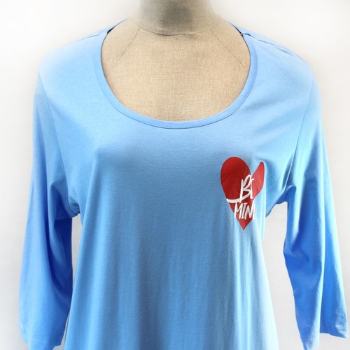 Avenue Catherines Plus Blue Heart Print Mother's Day Nightgown Sleep Shirt 30/32 - Picture 3 of 9