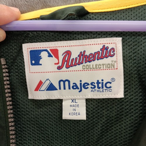 Vintage Vented Oakland A's Athletics 1/4 Zip Pullover XL Authentic Majestic MLB - Bild 17 von 19