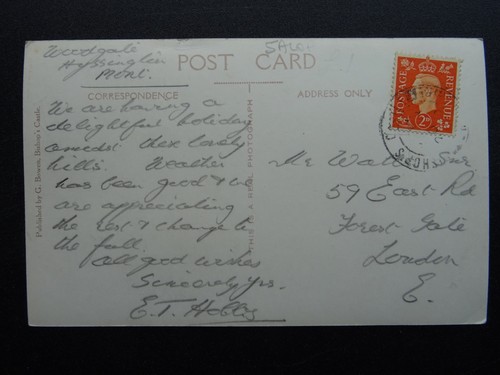 Shropshire CHURCHSTOKE VALLEY from Bishop's Castle c1940s RP Postcard - Picture 2 of 2