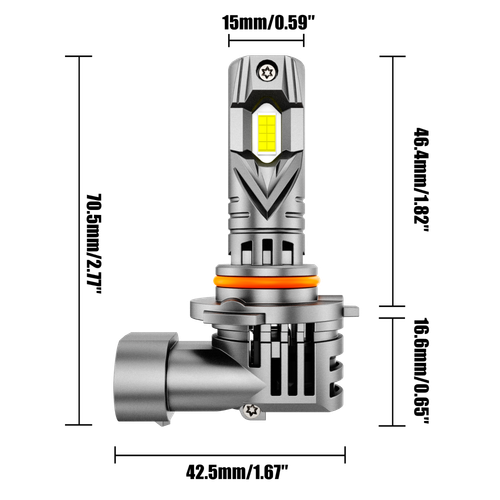 Faro LED Canbus AUXBEAM 9005 HB3 25000LM bombillas súper brillantes haz alto 6500K - Imagen 12 de 12