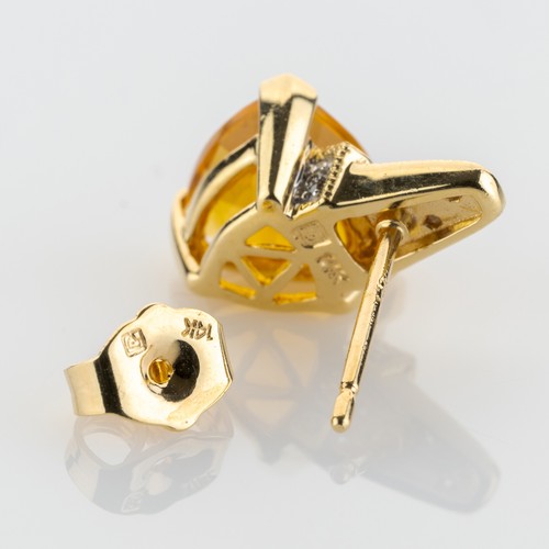 Ohrstecker aus 585er Gold mit 4.0ct Citrinen und 0.12ct Brillanten - Picture 6 of 8