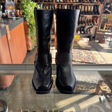 Rodeo Bravo Black Cowhide Cowboy Boots Men's US Size 9D