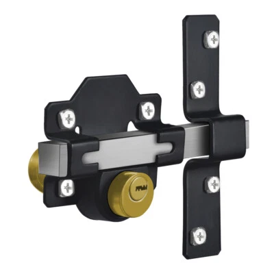 70mm Home Double Long Throw Gate Lock 5 Keys Garden Locking Both Sides