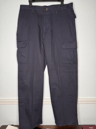 Red Cap Mens Work 36x31 Navy Blue Cargo Pants Zip Closure New With Tags NWT - Picture 1 of 5