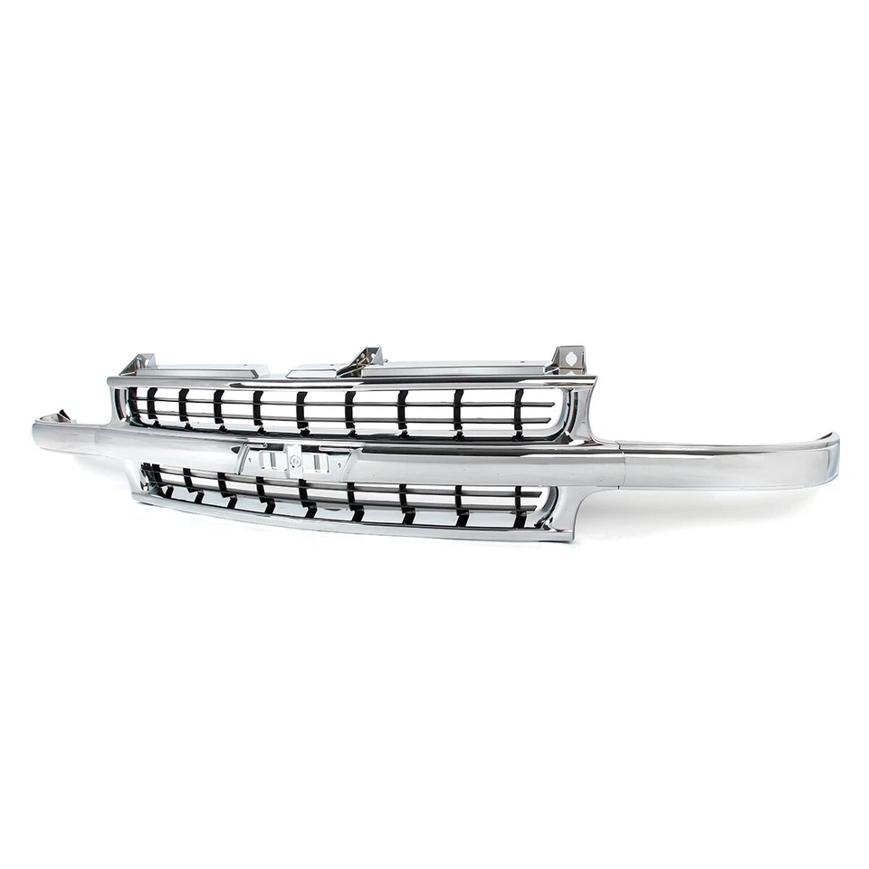 Front Grille For 99-2002 Chevrolet Silverado 1500 / Tahoe 2000-2006 Chrome&Black Foto 4 de 4