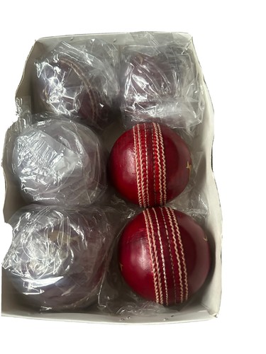 Cricket Hartball Leder Schlägerbälle Handarbeit 60 über Match Top Qualität 1 - Bild 2 von 10