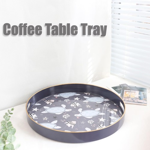 Decorative Serving Tray with Handles Lacquered Coffee Table Tray for Ottoman ... - Picture 4 of 7