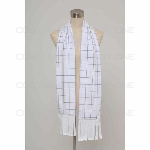 Cosplay Anime FAIRY TAIL Natsu Dragneel white plaid Scarf/ Muffler New - Picture 2 of 4