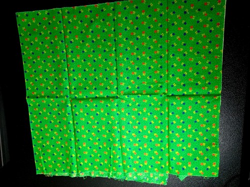Green, Blue, Yellow, Red Floral Calico Fabric - Cotton - 19" x 42" - Picture 4 of 4
