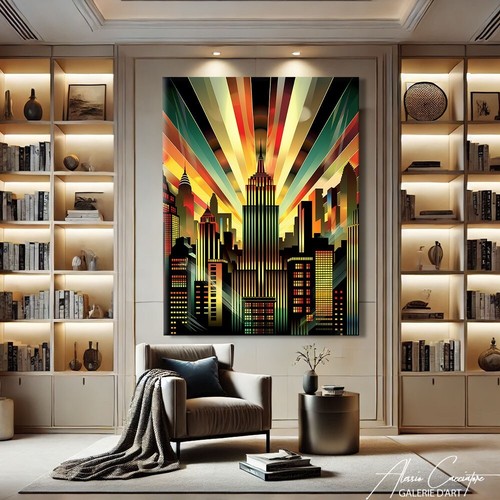 New York City Wall Art Print NYC Decor Vintage Art Deco Framed Prints - Picture 2 of 10