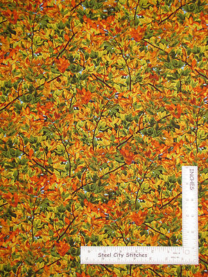 Autumn Leaves Fall Foliage Cotton Fabric Timeless Treasures C4979 By The Yard