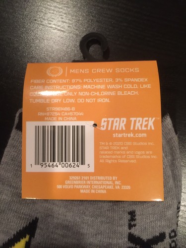 NEW STAR TREK CREW SOCKS FOUR PAIR SPOCK CAPTAIN KIRK - Picture 8 of 8