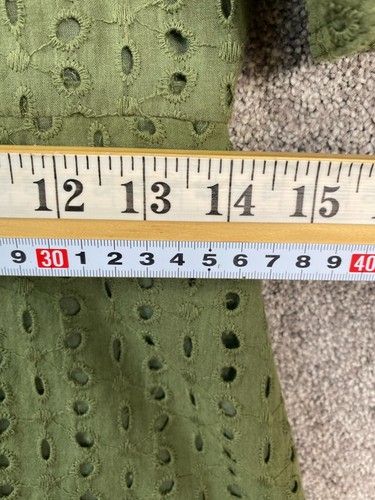 MinkPink shirt dress women's size M green puff sleeve | broderie anglaise casual - Picture 11 of 20