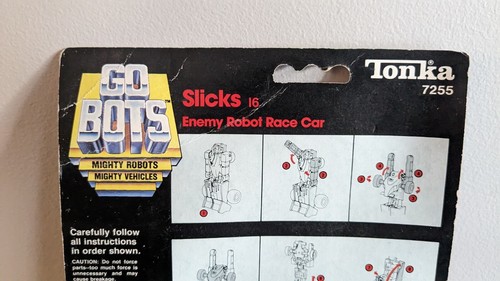 GoBots 1985 Slicks #16 NEW SEALED Tonka Enemy Robot Race Car GoBot VHTF RARE OOP - Picture 3 of 10